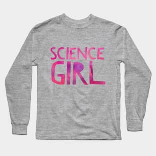 Science Girl Design | Female Science Fans Funky Pink Nebula Long Sleeve T-Shirt